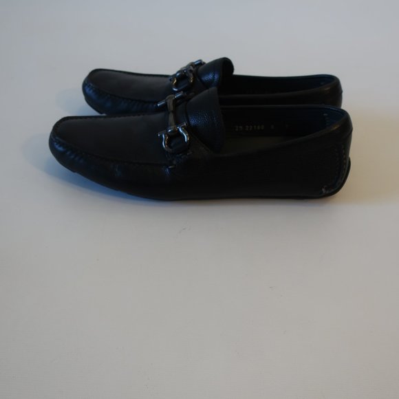 Mens Salvatore Ferragamo Black Leather Double Gancini Loafers 7* E - Picture 5 of 9